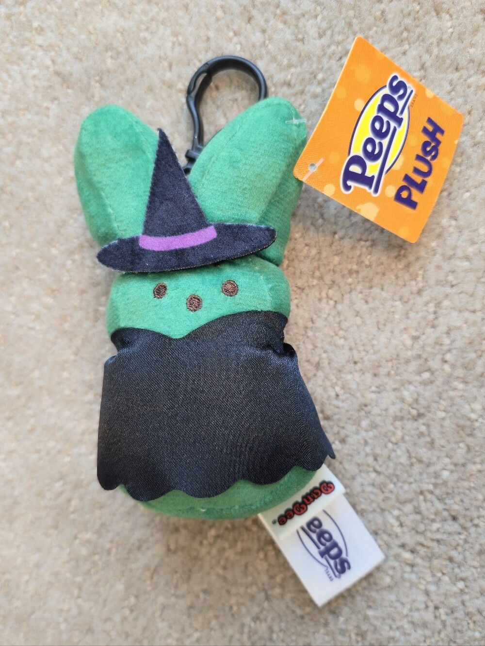 Peeps Halloween Green Plush Witch With Hat 4”